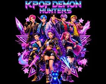 Huntrix Kpop Demon Hunters PNG, Girl Dinner Png, Saja Boys Girls Bands, Kpop png Huntrix png, Kpop Idol Group Shirt design, Digital Download