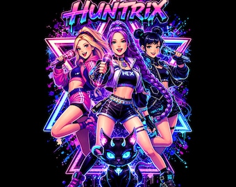 Kpop Huntrix PNG, Saja Girls Anime Fan Art, kpop demon hunters png, Saja boys, Kpop png, huntrix png, Sublimation Design, Digital Download