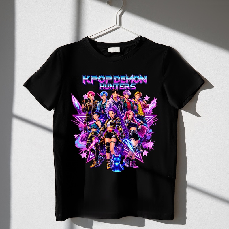 Huntrix Kpop Demon Hunters PNG, Girl Dinner Png, Saja Boys Girls Bands, Kpop png Huntrix png, Kpop Idol Group Shirt design, Digital Download image 5