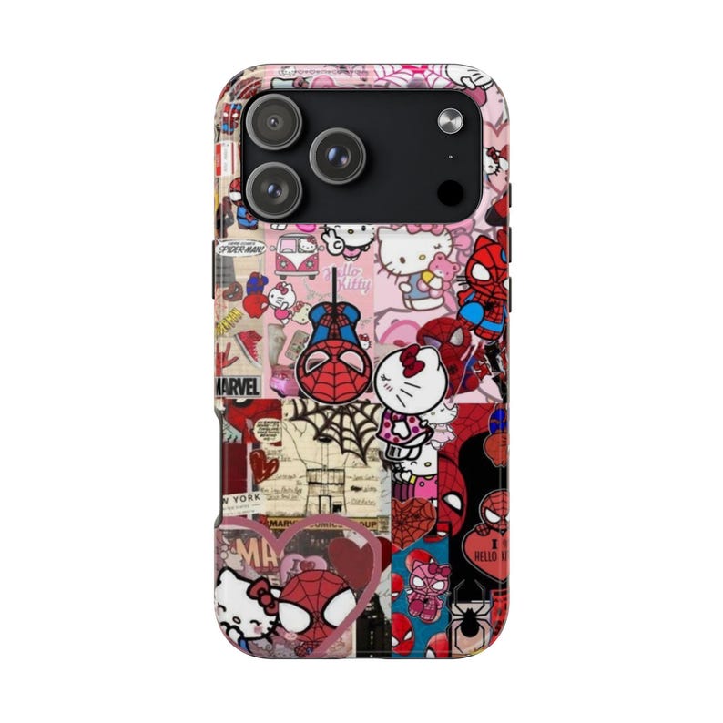 Hello Kitty x Spider-Man Collage Phone Case | Impact-Resistant image 2