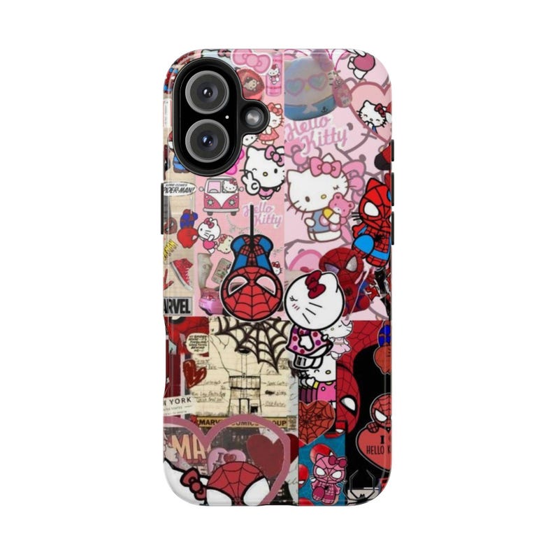 Hello Kitty x Spider-Man Collage Phone Case | Impact-Resistant image 11