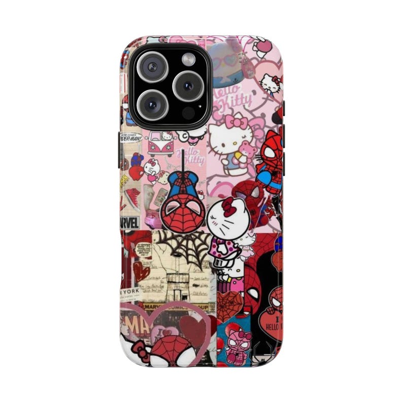 Hello Kitty x Spider-Man Collage Phone Case | Impact-Resistant image 17