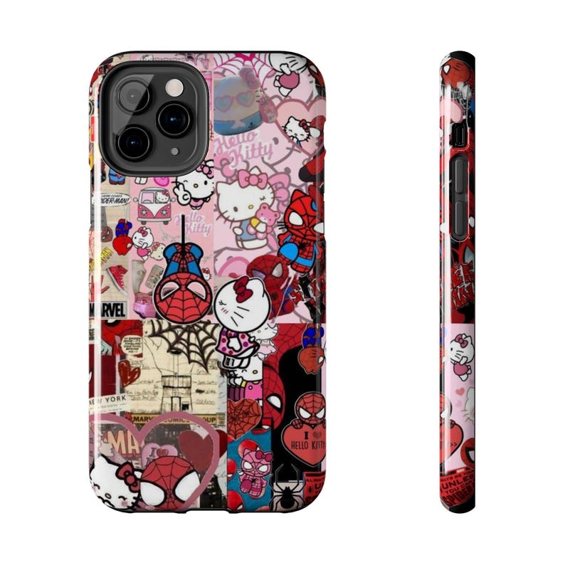 Hello Kitty x Spider-Man Collage Phone Case | Impact-Resistant image 3
