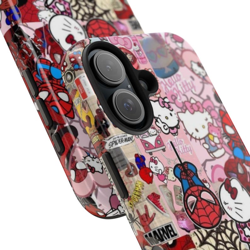 Hello Kitty x Spider-Man Collage Phone Case | Impact-Resistant image 15