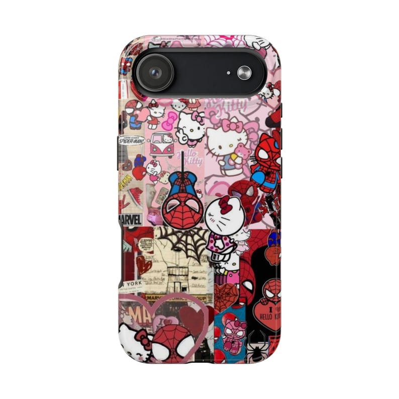 Hello Kitty x Spider-Man Collage Phone Case | Impact-Resistant image 20