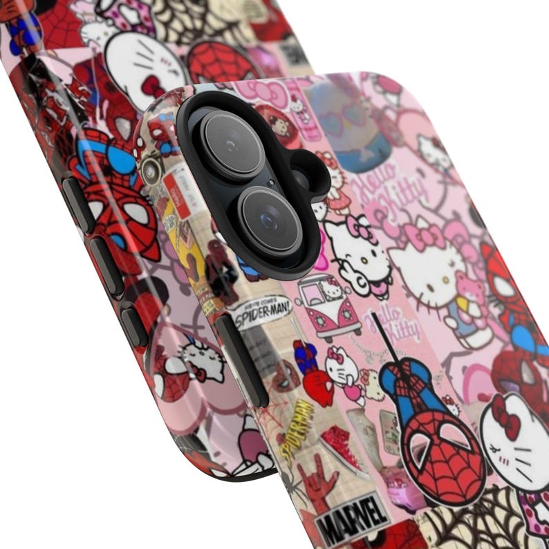 Hello Kitty x Spider-Man Collage Phone Case | Impact-Resistant image 12