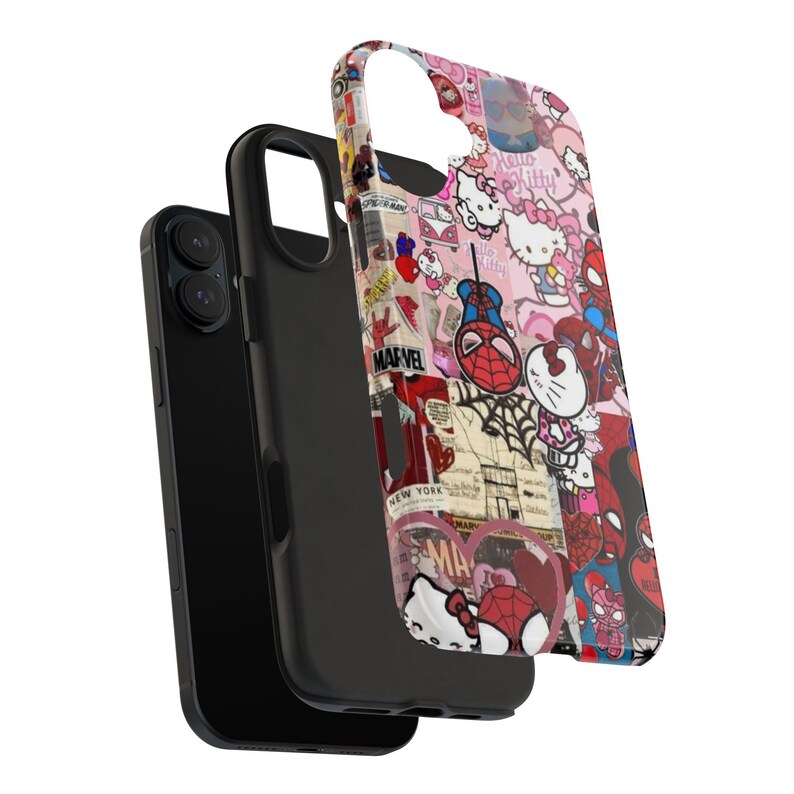Hello Kitty x Spider-Man Collage Phone Case | Impact-Resistant image 13