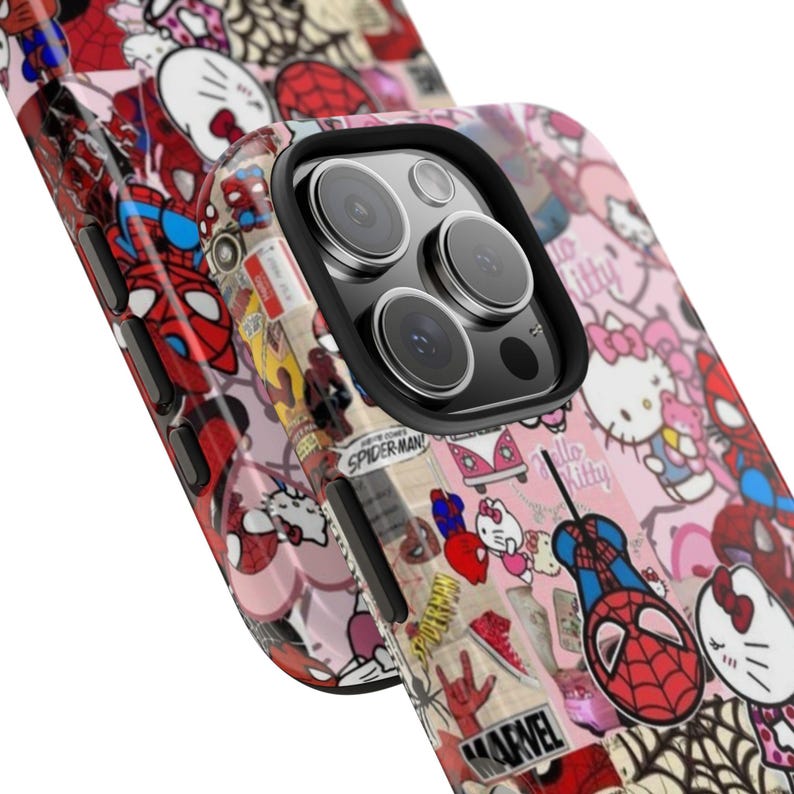 Hello Kitty x Spider-Man Collage Phone Case | Impact-Resistant image 9
