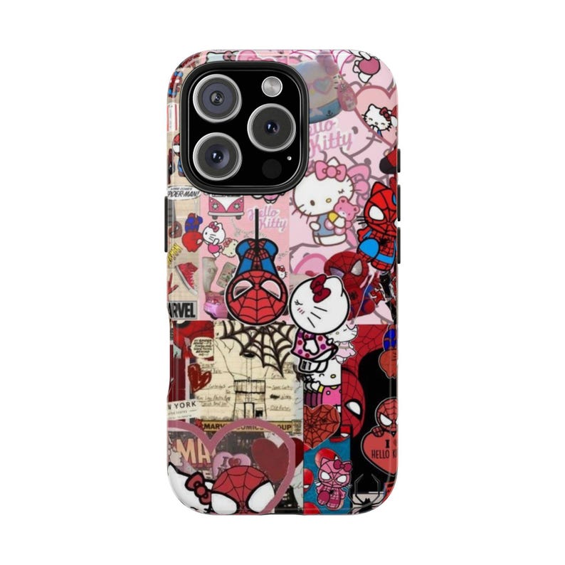 Hello Kitty x Spider-Man Collage Phone Case | Impact-Resistant image 8