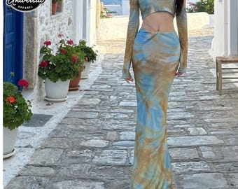 Top a maniche lunghe / Top corto con spalle scoperte / Abbigliamento da spiaggia / Stile vacanze Y2K