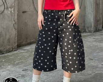 Pantaloncini a pois / Pantaloni a gamba larga / Abbigliamento quotidiano / Stile street Y2K