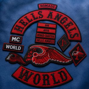 Hells Angels World Nomads MC Patch Set | Large Back Patch Embroidered Biker Vest Patch | Motorcycle Club Style Jacket Back Patch Custom Set