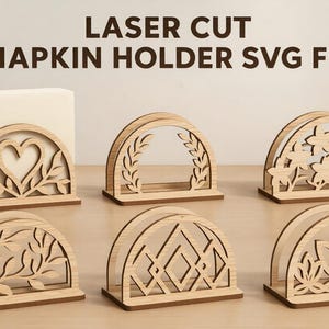 Laser Cut Napkin Holder SVG File, Wooden Napkin Holder Design, CNC Table Decor DXF, Kitchen & Dining Laser Cut Files