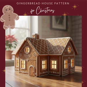 Printable Gingerbread House Pattern | Christmas Cookie Template (PDF)