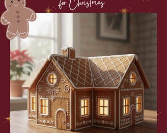 Printable Gingerbread House Pattern | Christmas Cookie Template (PDF)