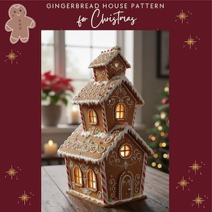 Gingerbread House Template PDF – Printable Gingerbread Pattern for Baking – Christmas Cookie Blueprint