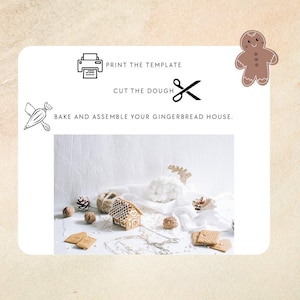 Modèle de maison en pain d'épice PDF - Modèle imprimable en pain d'épice pour la cuisson - Plan de biscuit de Noël image 7