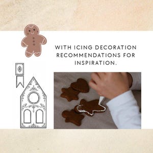 Modèle de maison en pain d'épice PDF - Modèle imprimable en pain d'épice pour la cuisson - Plan de biscuit de Noël image 6