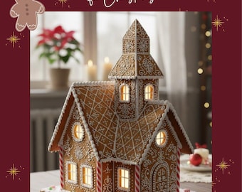 Printable Gingerbread House Template • DIY Christmas Baking (Digital Download)