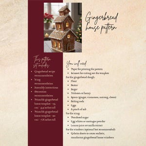 Modèle de maison en pain d'épice PDF - Modèle imprimable en pain d'épice pour la cuisson - Plan de biscuit de Noël image 4