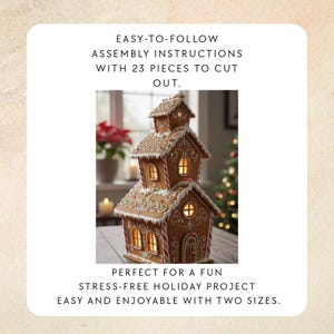 Modèle de maison en pain d'épice PDF - Modèle imprimable en pain d'épice pour la cuisson - Plan de biscuit de Noël image 8