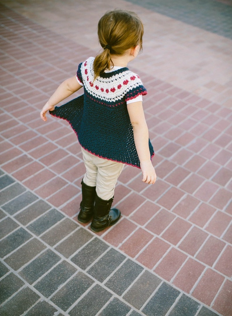 Heart Crochet Pattern for Girls Fair Isle Sweater No. 2 image 3