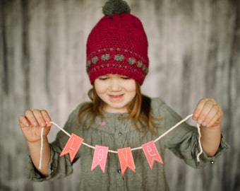 Sweet Heart Slouchy Hat Crochet Pattern