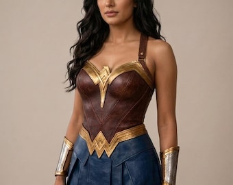 Wonder Women’s Warrior Princess Cosplay Costume – Handmade Leather Inspired Superhero Outfit