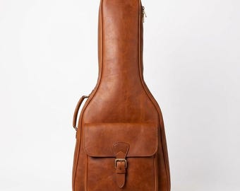 Handmade Customized Leather Guitar Bag: Personalized Stand Bag