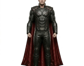 Thunder God Warrior Costume – Deluxe Superhero Armor Suit with Cape for Cosplay & Halloween