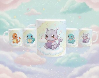 Kawaii Cartoon Mug • Anime Coffee Cup, Poke Gift