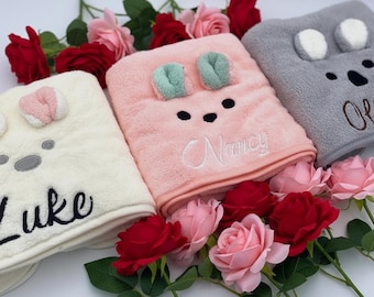Personalized Kids Towel | Personalisierte Kinderhandtuch mit Namen | Toalla Infantil Personalizada con Nombre | Cute Animal Hooded Towel 13