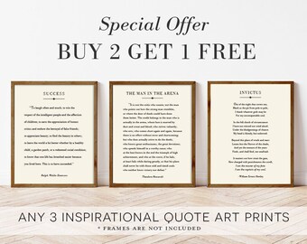 BUY 2 Get 1 FREE Print, 3 for 2, Special Offer for Inspirational Quote Prints, Inspirational Quote Posters, Home Decor, UNFRAMED