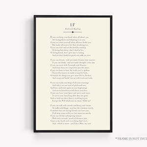 Graduation Gifts for Him, IF Poem, Rudyard Kipling, Inspirational Quote, Motivational Quote, Grad Gift, You'll be a Man, Office Decor