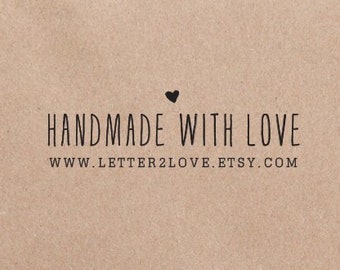 Handmade With Love Stamp, Custom Business Stamp, Handmade With Love, Handmade Stamp, Business Card Stamp, Packaging HB104