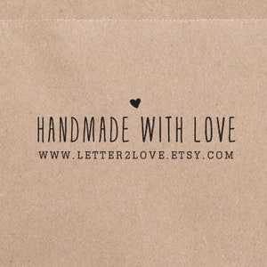 Handmade With Love Stamp, Custom Business Stamp, Handmade With Love, Handmade Stamp, Business Card Stamp, Packaging HB104