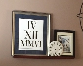 Personalized Anniversary Gift Wedding Date Print Roman Numeral Date Print