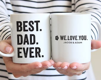 Fathers Day Gift for Dad, Best Dad Ever Coffee Mug, Personalized Dad Mug, Gift for Dad, Father Mug, Best Dad Mug