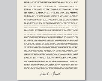 Custom Quote, Poem, or Vows, Custom Print, Custom Poem, Personalized Quote, Birthday Gift, UNFRAMED