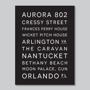 Personalized Subway Sign, Subway Art Print, Street Names, Favorite Cities Places, Subway Art Sign, Travel Gift, Transit Sign