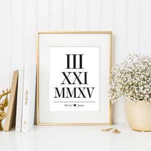 Wedding Date Gift, Personalized Wedding Gift, Roman Numeral Date, Personalized Wedding Date, Anniversary Gift