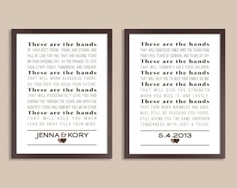 These Are The Hands Wedding Keepsake, Marriage Gifts, Blessing of the Hands, Marriage Prayer, Wedding gift, Marriage Poem, Anniversary Gift