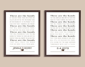 These Are The Hands Wedding Keepsake, Marriage Gifts, Blessing of the Hands, Marriage Prayer, Wedding gift, Marriage Poem, Anniversary Gift