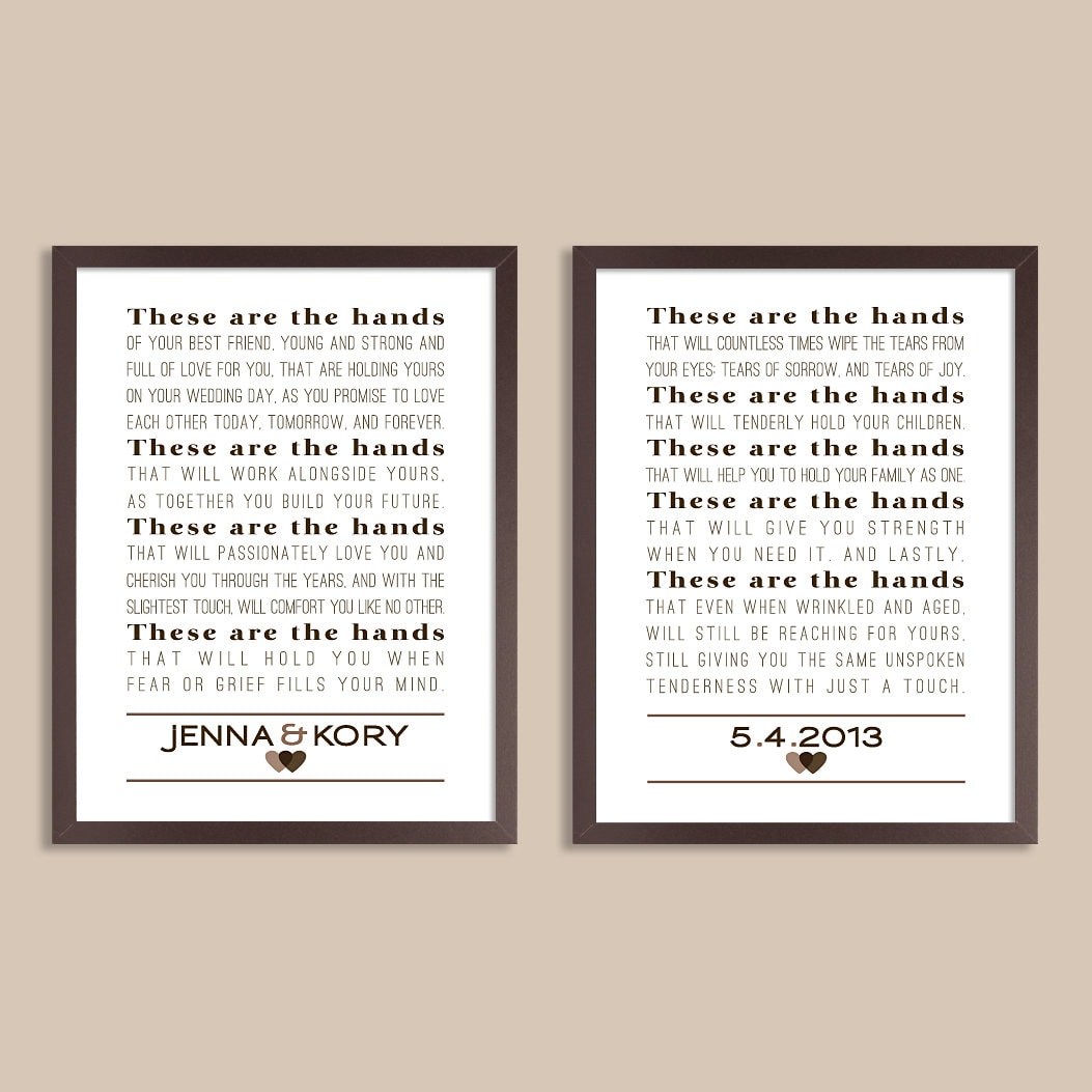 Blessing of The Hands Personalized Calligraphy Poem with Photo, These