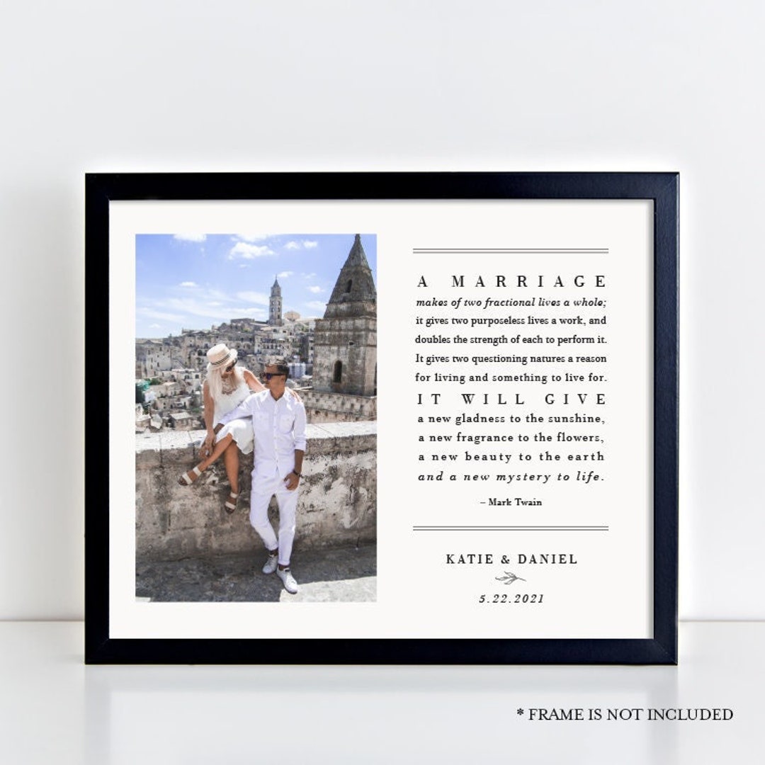 A Marriage Poem, Marriage Quote, Mark Twain Poem, Wedding Gift