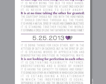 The Art of Marriage Print, Wedding Poem with Personalized date, Wedding Gift for Couple, Paper Anniversary Gift, Marriage Quotes