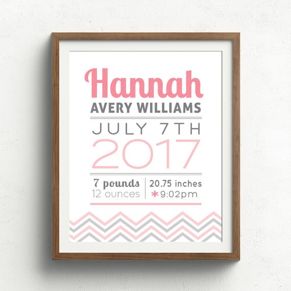 Personalized Baby Birth Stats Sign - Custom Acrylic Announcement Plaque