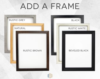 ADD a FRAME to your PRINT, Solid Wood Frame with Glass, Thin Frames, Frame Only, Must be Purchase with a Print