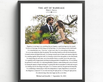 Art of Marriage, Marriage Gift, Newlywed Gift, Photo Wedding Gift for couple, The Art of Marriage Poem Paper Anniversary Gift, Bedroom Decor
