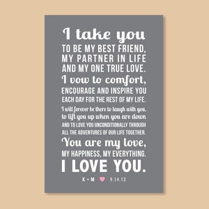 You Are My Love Marriage Vows Print, Valentines Day Gift, First Anniversary, Personalized Anniversary Print, Paper Anniversary, Wedding Gift